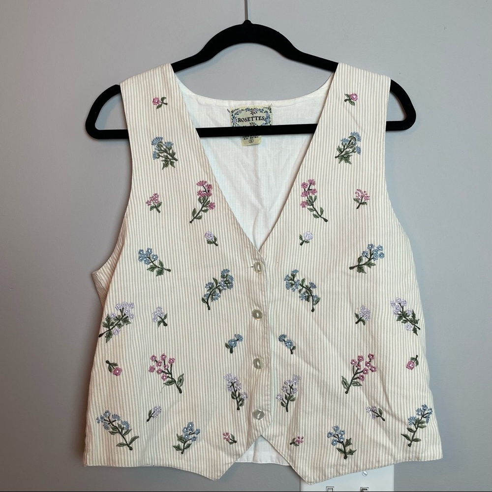 Cottagecore embroidered vest